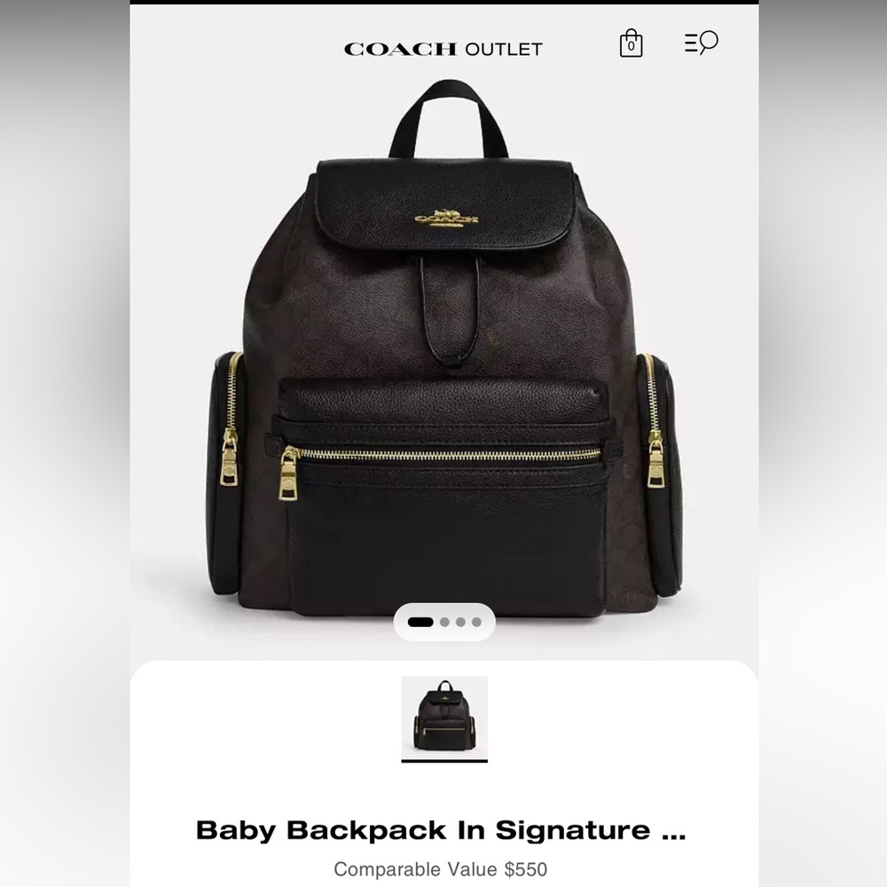 COACH Baby Backpack in signature canvas